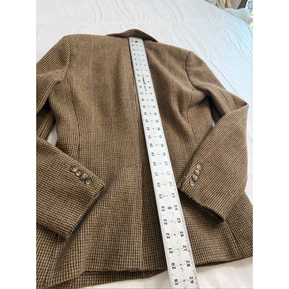 Lauren Ralph Lauren Women’s Brown Herringbone Wool Vintage Blazer Size 6 - Picture 9 of 10